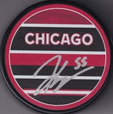 BECKETT KEVIN KORCHINSKI SIGNED CHICAGO BLACKHAWKS REVERSE RETRO LOGO PUCK 22315