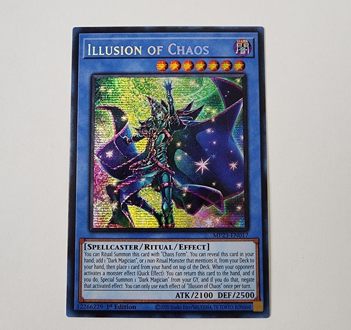 ILLUSION OF CHAOS *** 1ST EDITION PRISMATIC SECRET RARE MP23-EN017