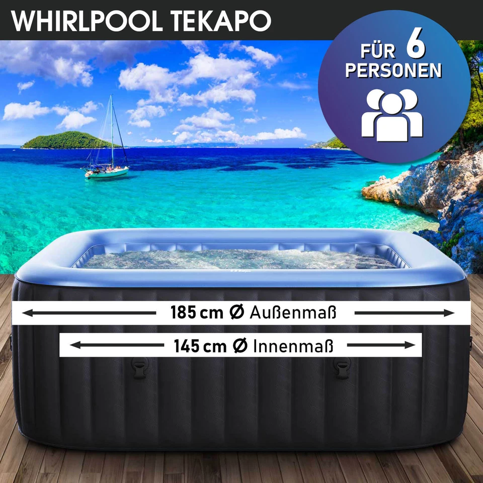 Whirlpool aufblasbar MSpa Tekapo 6 Personen In-Outdoor Pool 185x185cm 2.Wahl - Bild 2 von 4