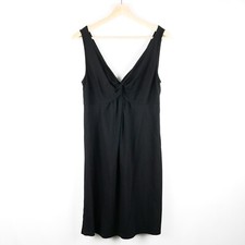 LOFT Little Black Mini Dress V-Neck Tank Open V-Back Stretch, Women Size S