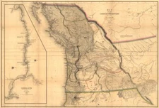 16" x 24" 1844 Map Of The Oregon Territory Columbia River Northwest Pacific