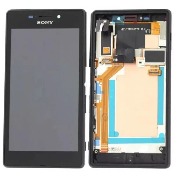 ?? Digitalizador de pantalla táctil LCD de repuesto con marco para Sony Xperia M2 - negro Foto 2 de 2