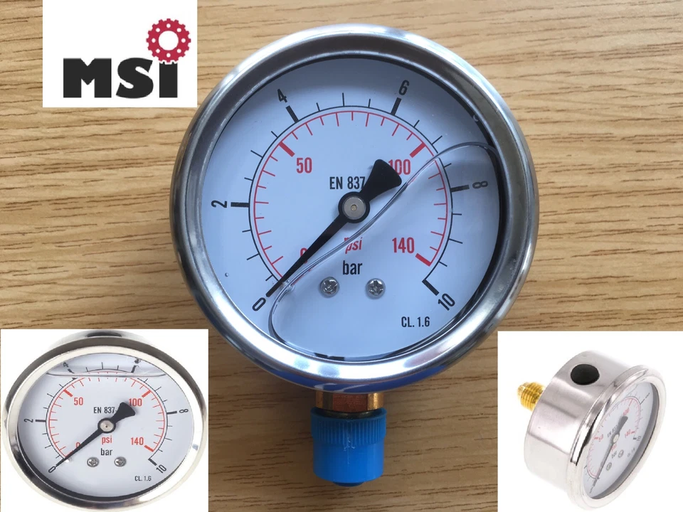 Manometer Vakuumeter Druckluftmanometer Glycerinmanometer Druck ø wählb Wasser - Bild 3 von 4