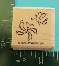 Stampin Up WHIMSICAL FLYING BUTTERFLIES Rubber Stamp Insect Bug Garden Flower 2
