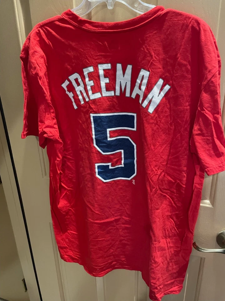 Atlanta Braves red Tee #5 Freddie Freeman Majestic size XL NWOT screened print - Image 2 of 2