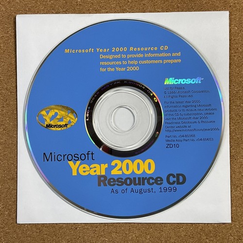 Vintage 1999 Microsoft Year 2000 Resource CD Y2K Software | eBay