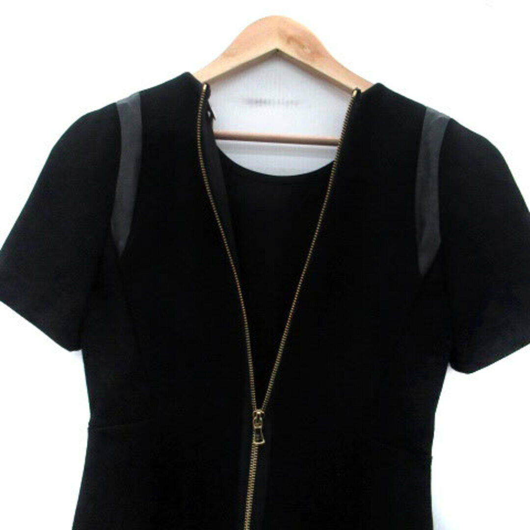 Milly Dress Round Neck Short Sleeve Mini Length Lamb Leather Milly Dress Round Neck Short Sleeve Mini Length Lamb Leather