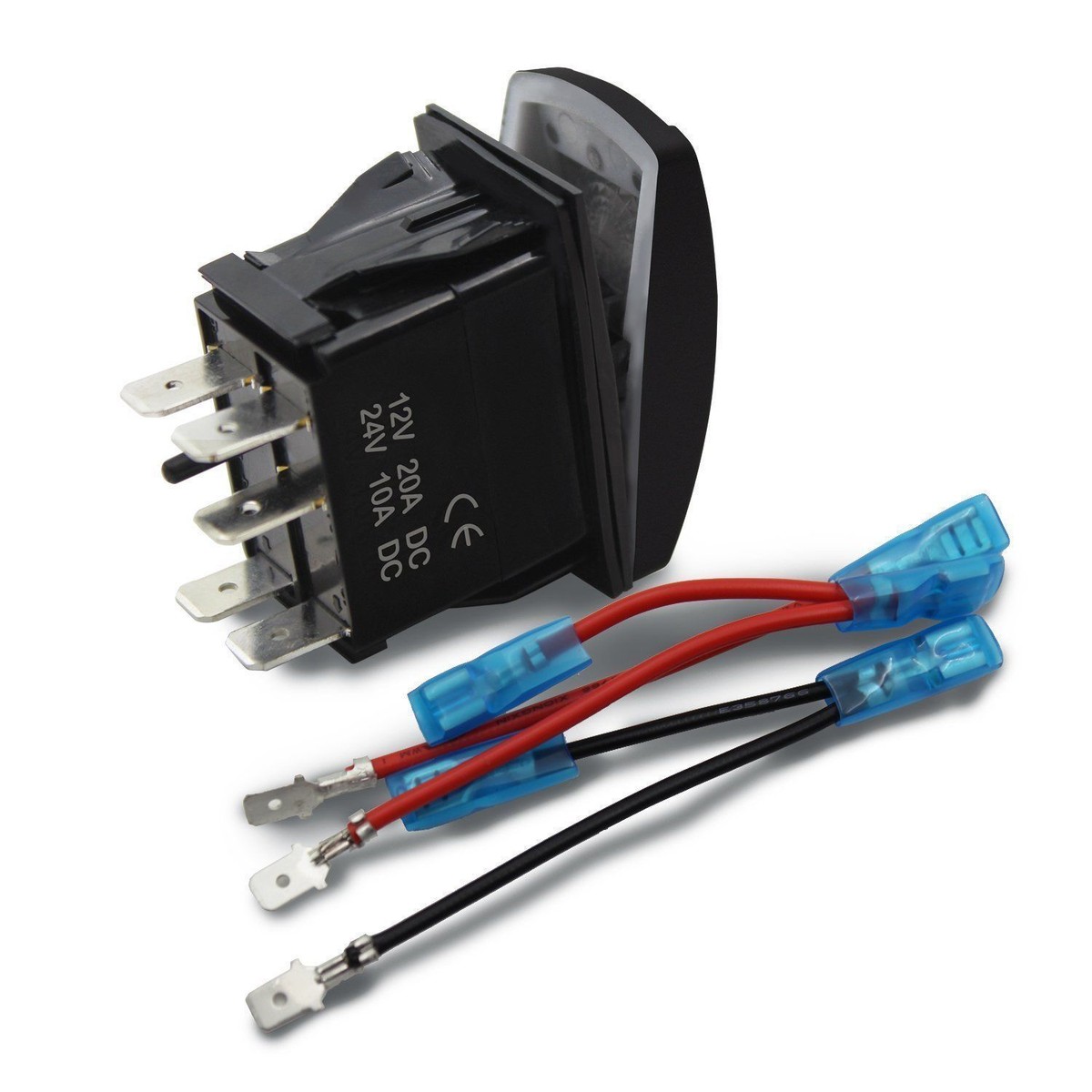 Interruptor De Palanca Impermeable LED Azul De 12V 20A Para Luces