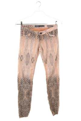 GUESS Used Look Skinny Jeans Print W26 orange shades dark brown BEVERLY SKINNY