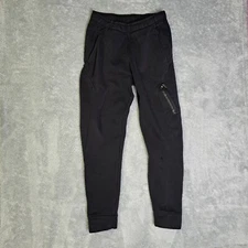 Caleo Mens Small Black Jogger Sweatpants With Elastic Waist & Zipper Pocket