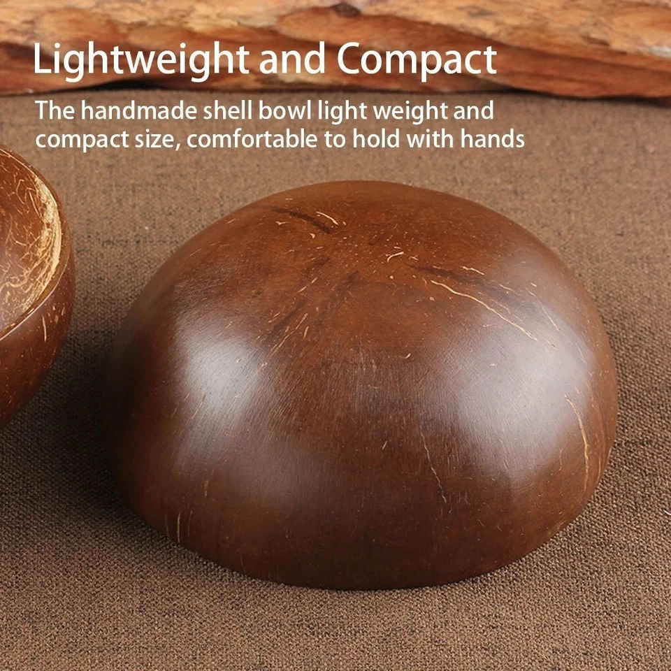Coconut Shell Bowl Natural product Salad Rice holder food bowls - Image 3 of 4