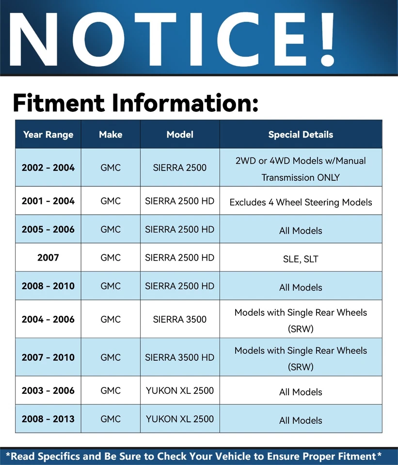 Front Rear Disc Rotors Brake Pad Kit for Chevy GMC Sierra Silverado 2500 3500 HD — 第 4/4 张图片