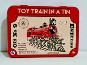 toy train in a tin old no 9