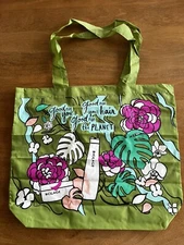 Biolage Reusable Tote shopping bag Packable - Brand New- Green Floral