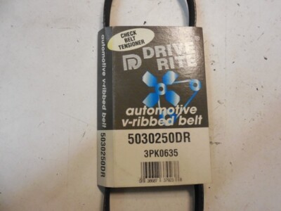 Automotive Serpentine Belt 5030250DR K03 13/32'' x 25 3/4'' 3PK0635 Drive-Rite