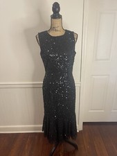 Mac Duggal #5597 NWT Size 8 Sequined High Neck Sleeveless Flared Dress