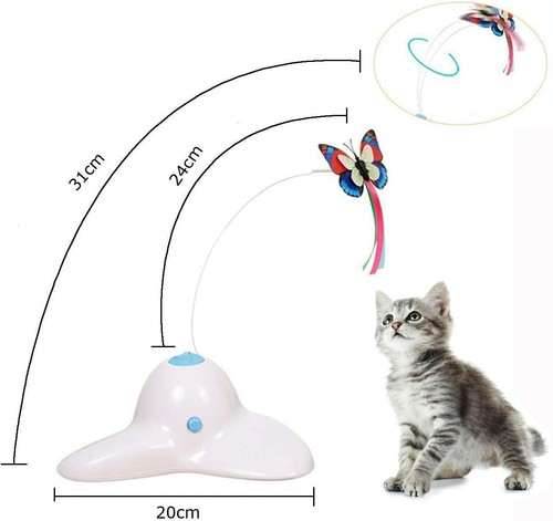 Interactive Cat Toy for Indoor Kitty Automatic Electronic Rotating Butterfly New - Picture 2 of 6