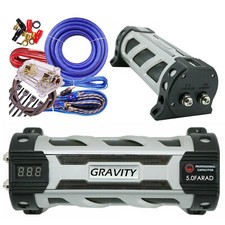 Gravity 5 Farad Capacitor Audio 6000 Watts Power 12V Digital GR-5.0 0 GA KIT
