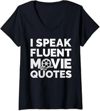 Film Buff Movie Lover Gifts I Speak Fluent Quotes Ladies' O-Neck Tshirt