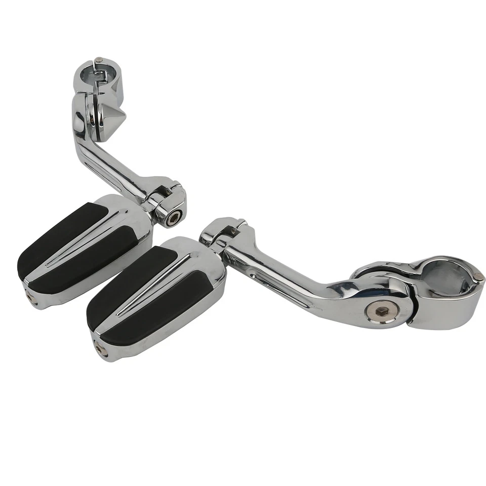 Estriberas de barra de carretera montaje ajustable en ángulo largo aptas para Harley Road Glide King Foto 2 de 4