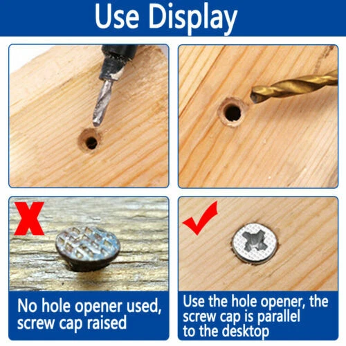 12x HSS Countersink Drill Bit 1/4" Hex Shank Woodworking Pilot Screw Hole Set - Picture 10 of 11