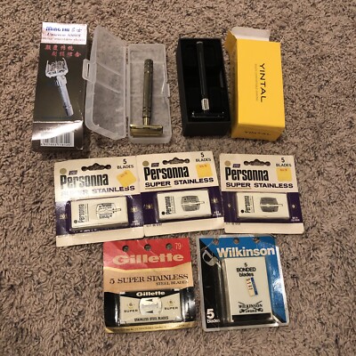 Vintage Unopened Razor Lot Personna, Wilkinson, Gillette,  Ming Shi & Yintal