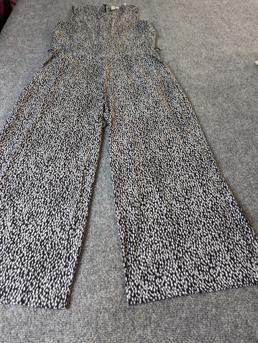 Michael kors Womens, Sleeveless jumpsuit,-black &white Leopard print Sz L - Picture 5 of 17