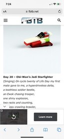 LEGO 75023 Advent Calendar Star Wars Day 20 Obi-Wan&rsquo;s Jedi Starfighter FREE SHIP