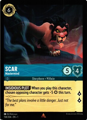 Disney Lorcana TCG Scar Mastermind #158/204 Rare Non Foil
