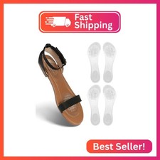 2 Pairs Gel High Heel Inserts Women, Adhesive Cushioning Insoles for Sandals Fla