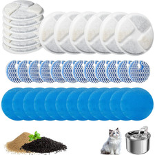 12 Pack Cat Water Fountain Filter Replacement for 2.2L/73Oz Automatic Stainless