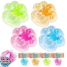 XPQKDC 4Pcs Taba Squishies Cat Paw, Clear Taba Squishies Sticky Paw Stress To