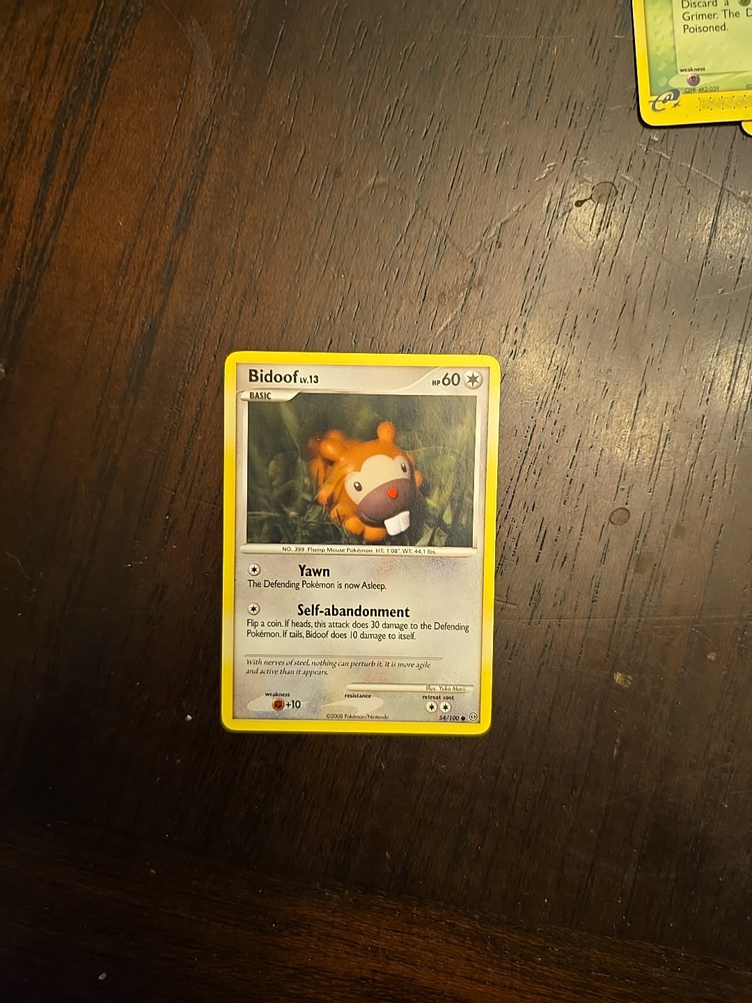 Bidoof Stormfront Regular Card 54/100 Series