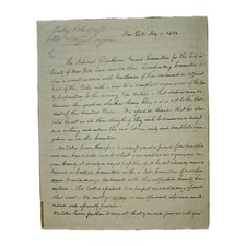1832 Henry Clay Campaign Letter Nat’l Republican Committee to Luther Bradish NY