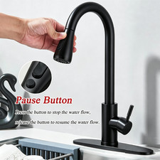 Brushed Nickel Kitchen Faucet Sink Mixer Swivel Pull Down Sprayer Single Handle