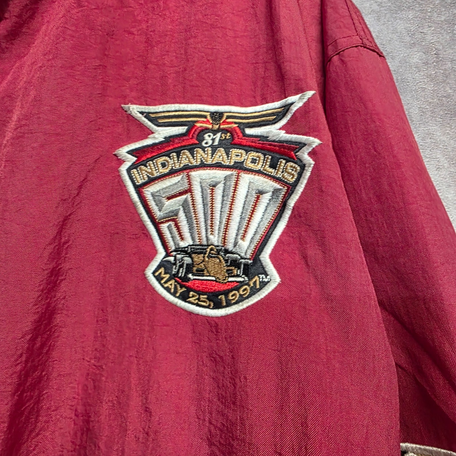 Vintage 90s Logo Athletic Indy Motor Speedway Indy 500 Racing Jacket Mens L