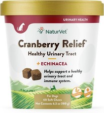 NaturVet CRANBERRY RELIEF and Echinacea Soft Chew Dog Urinary Tract 60 count