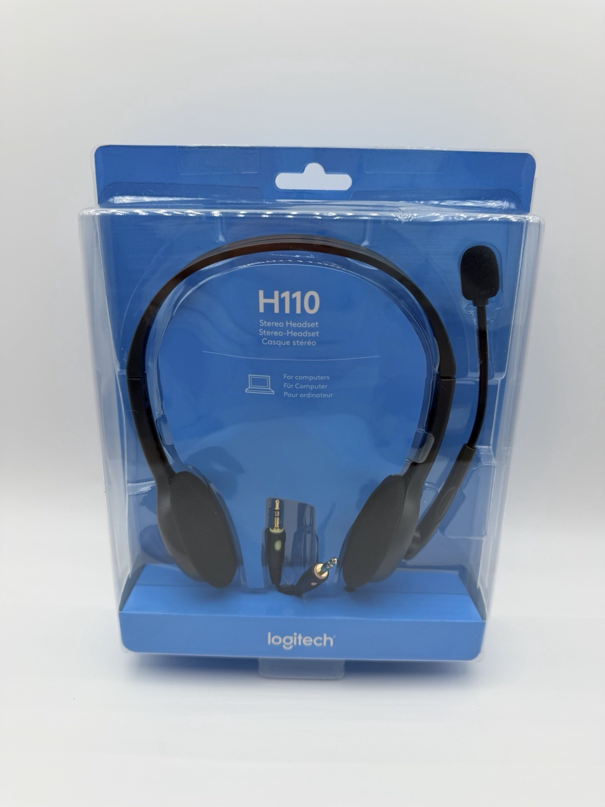 Logitech Wired Headset H110 Stereo Headphones with Noise-Cancelling Microphone