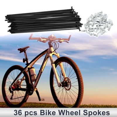1 Set 12G 173mm Länge Fahrrad Speichen Nippel Carbon Stahl Schwarz Universal