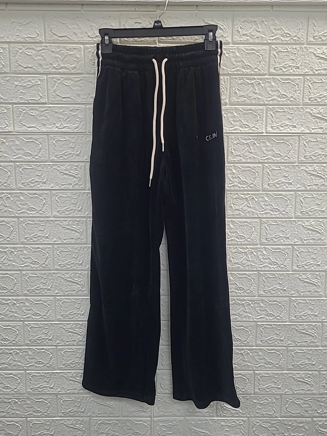 Celine — Celine Men's Logo Tracksuit Pants in Double Face Jersey - Black/White Size Small