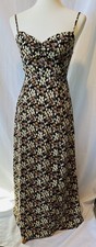 Urban Outfitters Floral Midi Dress Sz S Side Slit Elastic Back Adjustable Straps