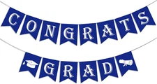 2025 Congrats Grad Banner with Graduation Cap Sign(Assembled) Class of 2025 Grad