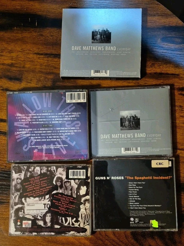 4 CD ROCK Lot . Guns N Rose's, Motley Crue, Poison, And Dave Matthew's Band. Foto 4 de 4
