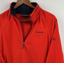 Craghoppers 1/4 Zip Fleece Red Navy Long Sleeve Men  s Medium EU 50 EUC UK