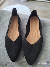 Damen Pumps, schwarz, super flach, Gr. 39, Ne...