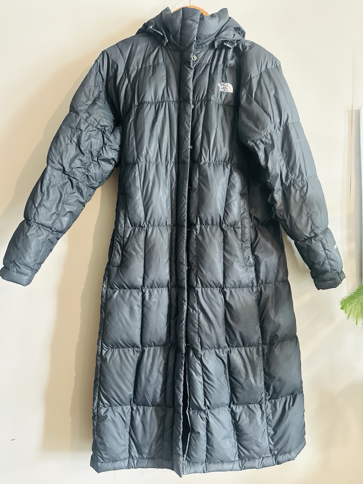 The North Face Coat Womens Small Black 700 Goose Down Puffer Hooded Ex- Long thumbnail 2