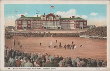 Waite High School and Bowl Stadium Game Toledo Ohio 1928 Postcard