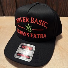 Bougie Cattle Co Hat Snapback Cap Never Basic Always Extra Black Pink Neon Star