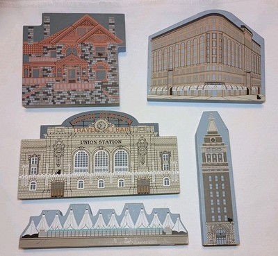 The Cat's Meow Village Collectibles - Lot Of 5 - Denver Landmarks - 1996-1999