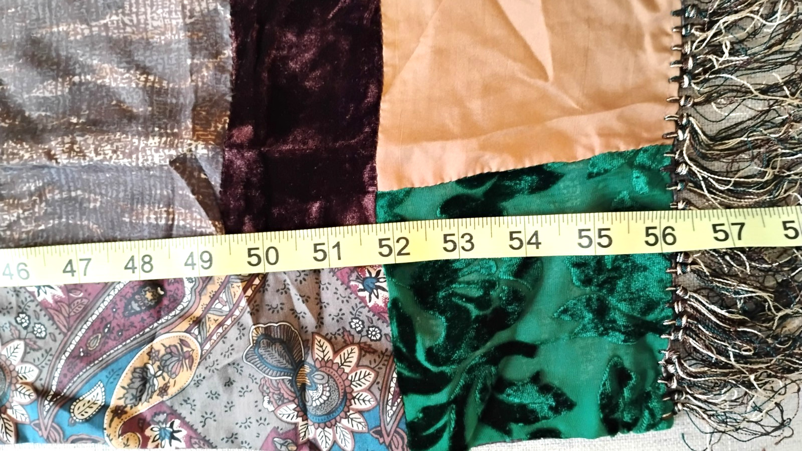 Patchwork Silk Blend Multicolor Scarf Maximalist … - image 6